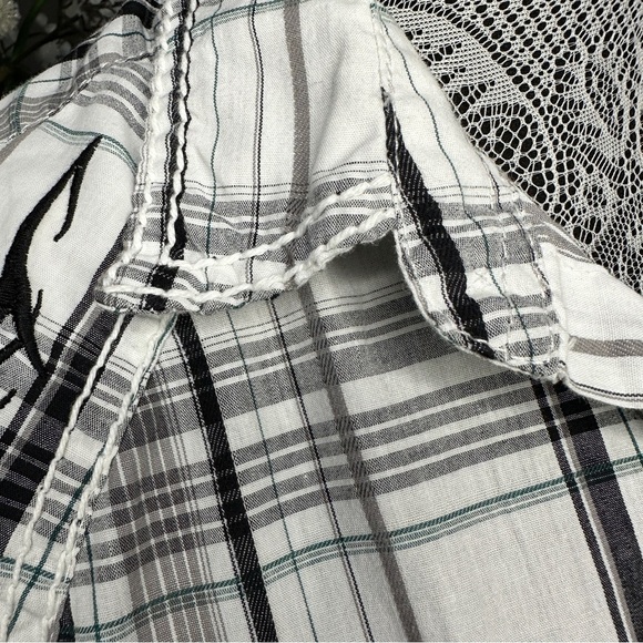 Machine Men’s Plaid Long Sleeve Shirt – Embroidered Western Style – Size M - Picture 6 of 15